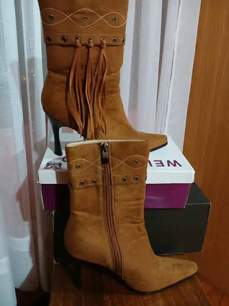 Botines camel con flecos - 2