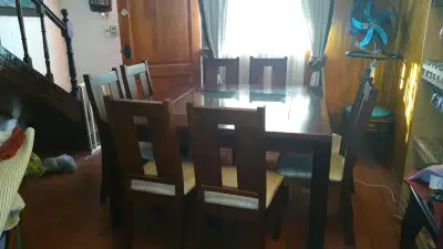 Mesa comedor raulí  8 personas madera y vidrio - miniatura 4