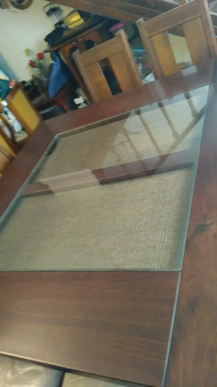 Mesa comedor raulí 8 personas madera y vidrio - 5