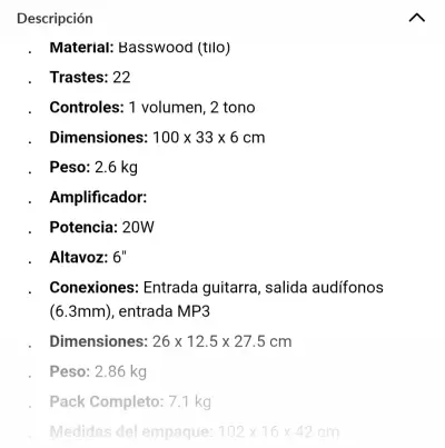 Guitarra eléctrica Basswood - miniatura 3