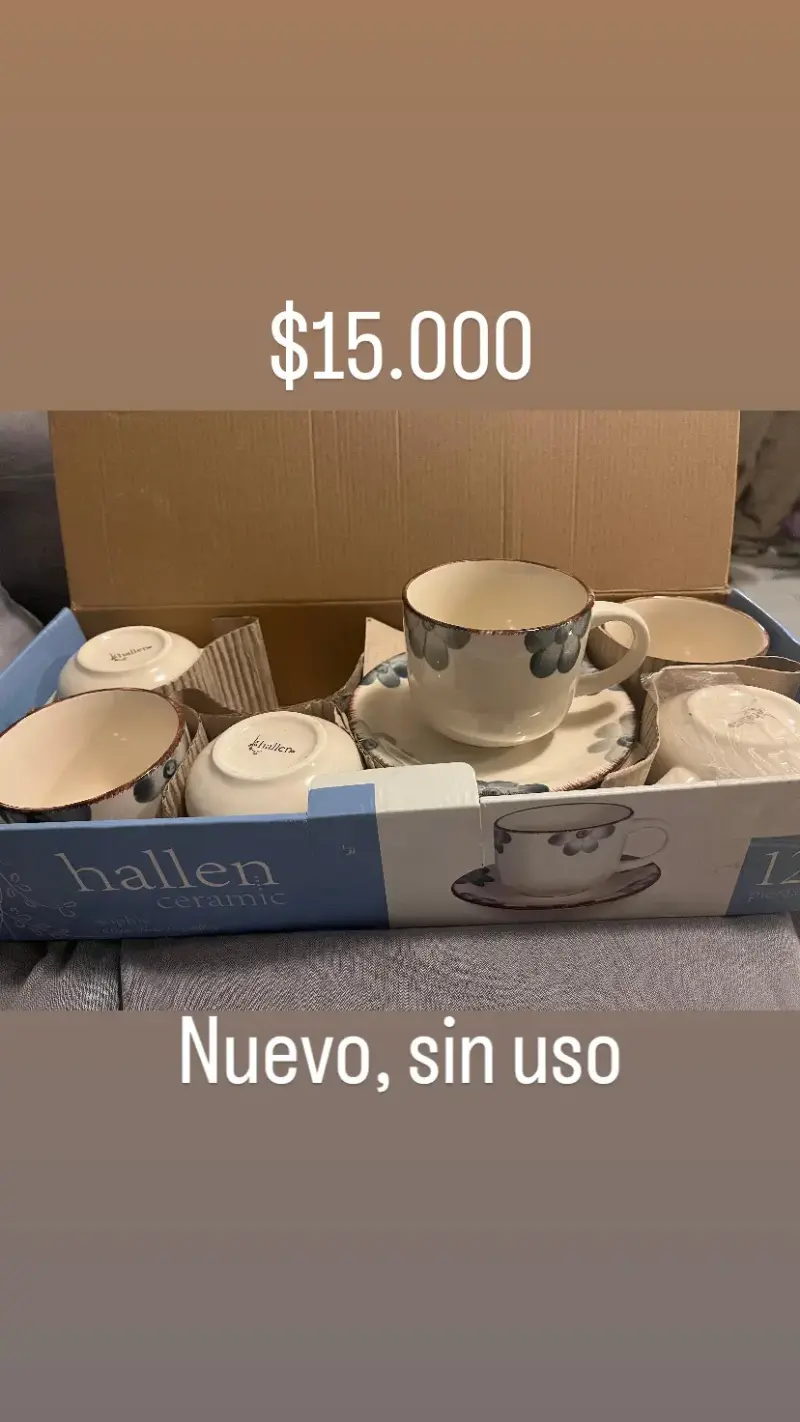 Juego de tazas cerámicas 12 piezas