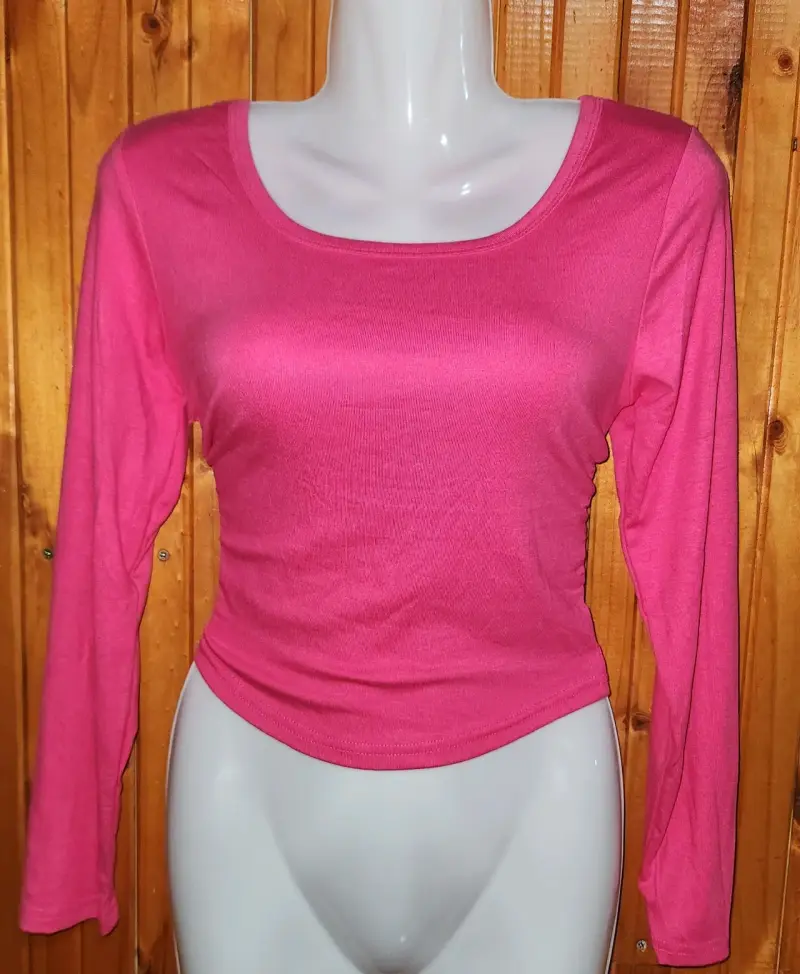 Polera manga larga rosada - 1