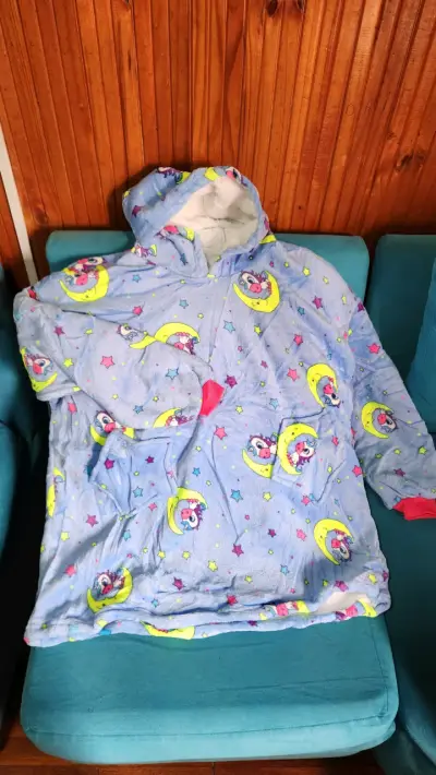 Maxi polerón niña con capucha estampado - miniatura 1