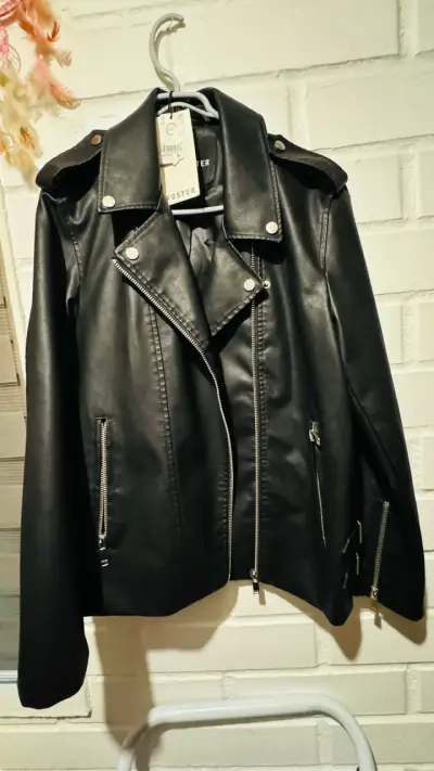Chaqueta de cuero negra Foster - miniatura 2