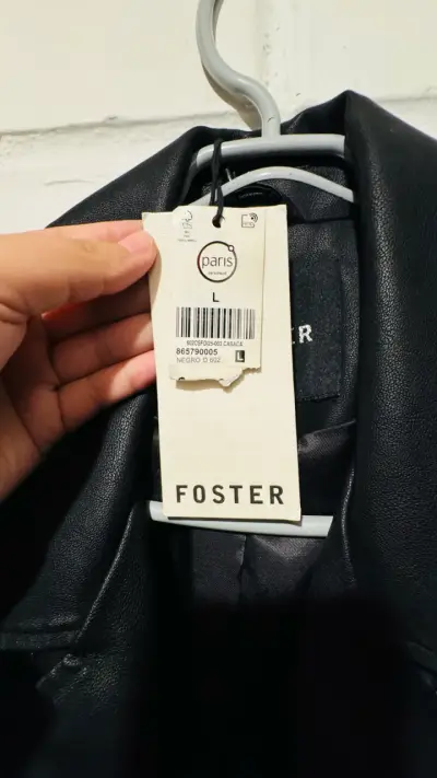 Chaqueta de cuero negra Foster - miniatura 10