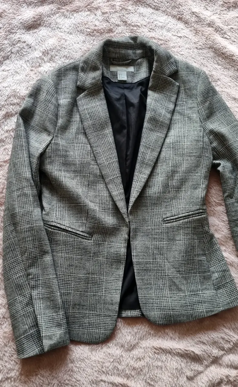 Blazer a cuadros gris
