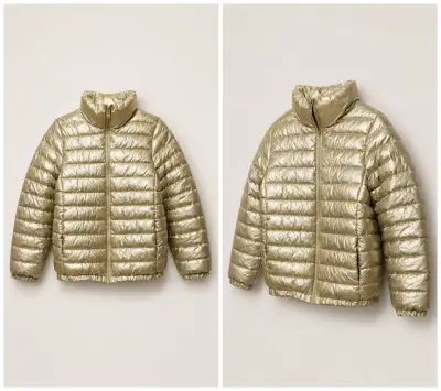 Chaqueta dorada acolchada Zara - miniatura 4