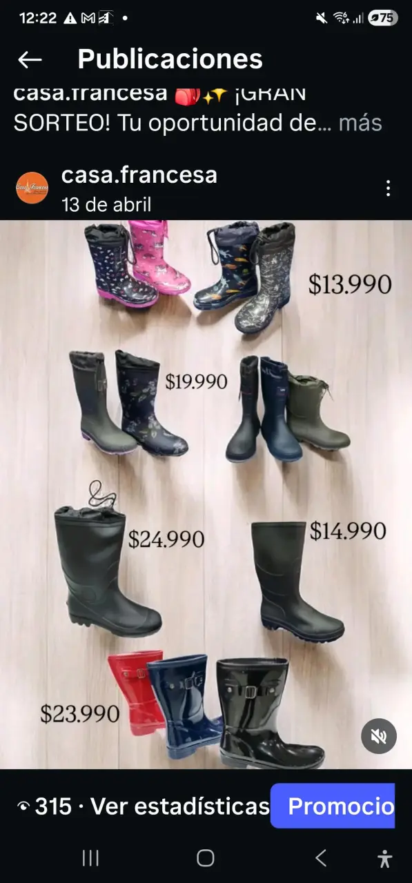 Botas de lluvia variadas colores