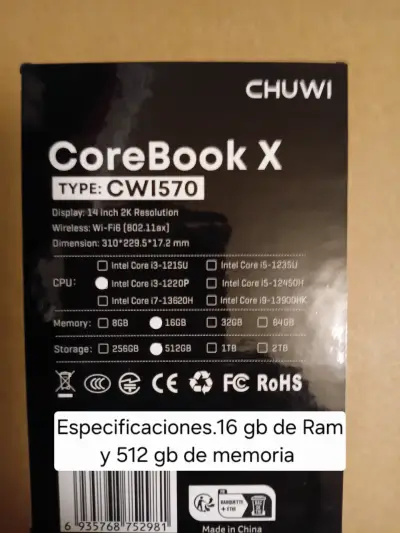 Laptop Chuwi nueva con caja - miniatura 4
