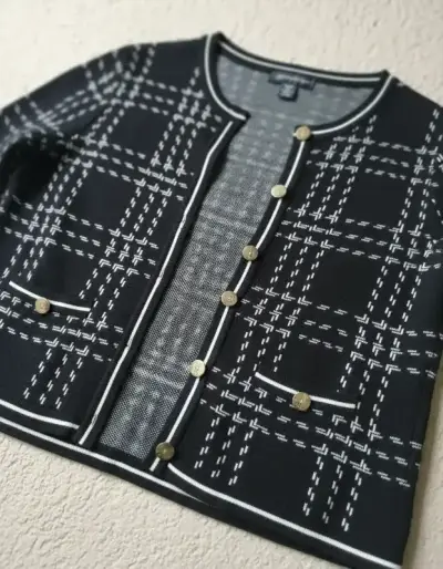 Cardigan azul marino elegante - miniatura 2