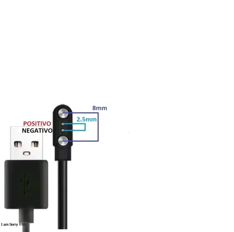 Cable Cargador Magnetico USB Para Reloj 2 Pines Me - 2