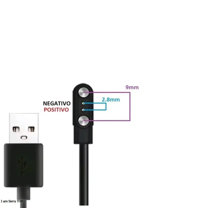 Cable Cargador Magnetico USB Para Reloj 2 Pines Me - 3