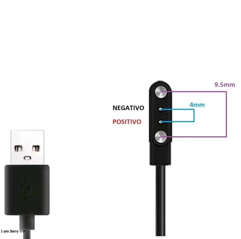 Cable Cargador Magnetico USB Para Reloj 2 Pines Me - 4