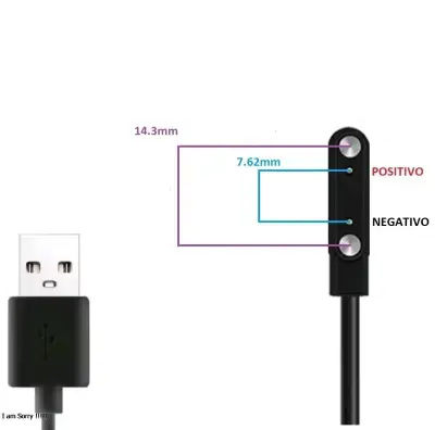 Cable Cargador Magnetico USB Para Reloj 2 Pines Me - miniatura 5