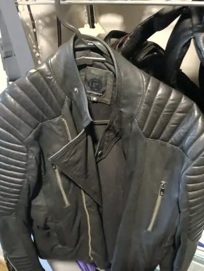 Chaqueta de cuero negra Paco Rabanne - miniatura 2
