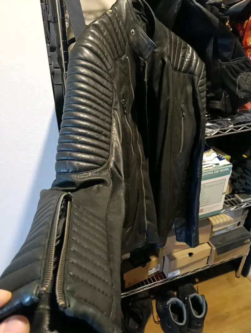 Chaqueta de cuero negra Paco Rabanne - 4