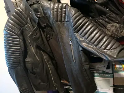Chaqueta de cuero negra Paco Rabanne - miniatura 5
