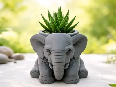 Macetero en forma de elefante - miniatura 1