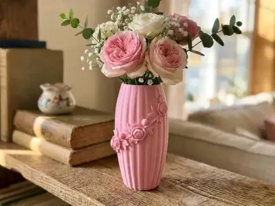 Florero decorativo rosado - miniatura 1