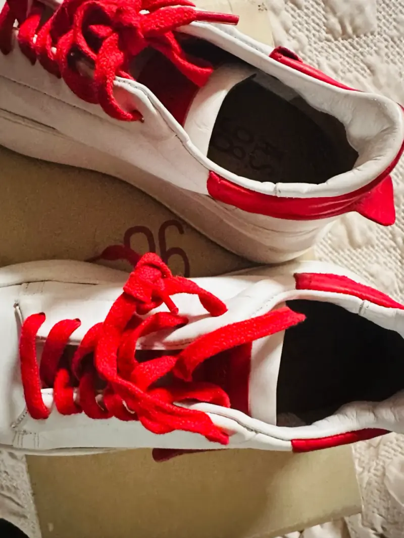 A.S.98 Zapatillas blancas con cordones rojos - 4