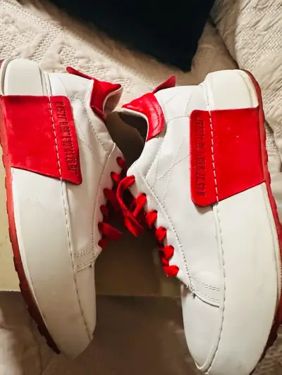A.S.98 Zapatillas blancas con cordones rojos - miniatura 6