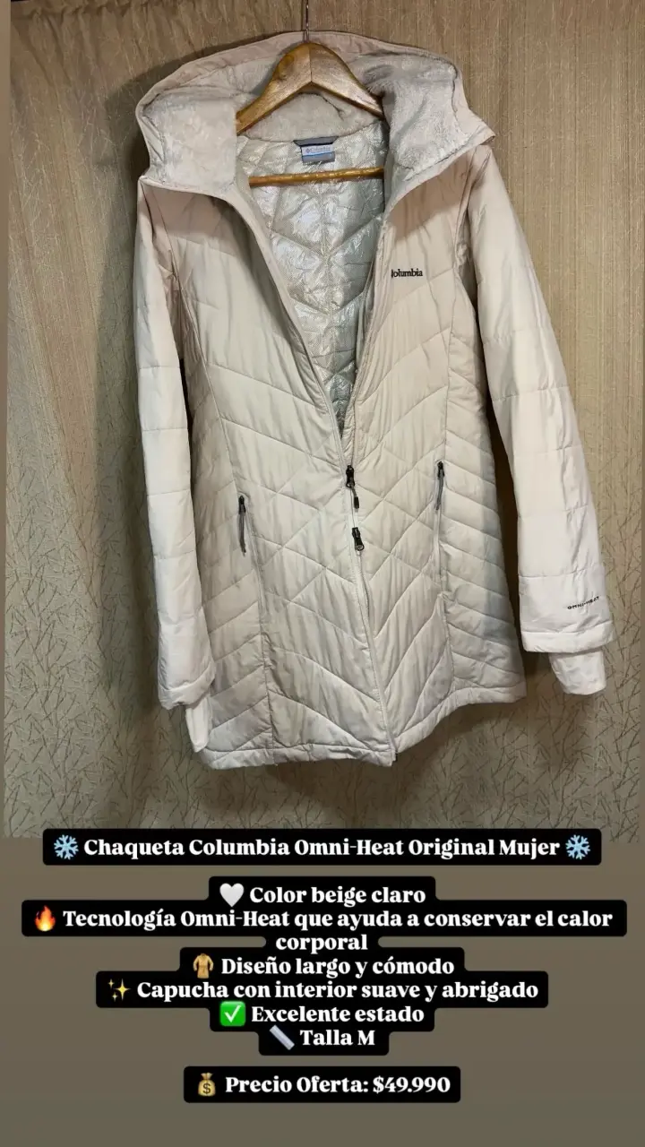 Parka blanca Columbia con capucha - 4