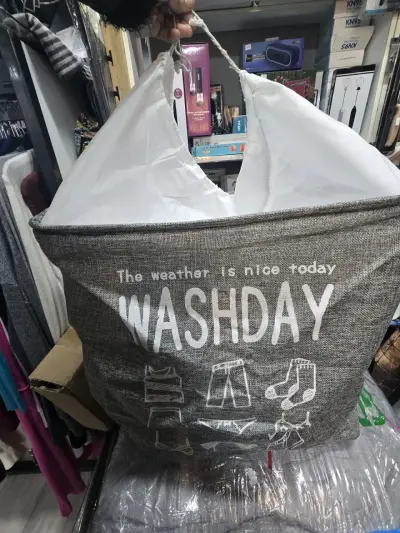 Cesto de ropa gris 'Washday' - miniatura 1