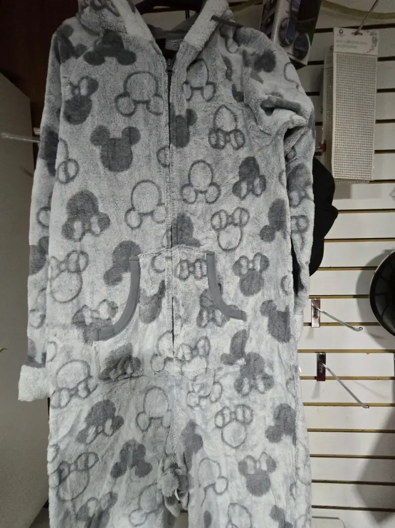 Pijama enterizo gris con capucha - 3