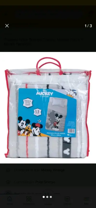 Frazada Polar Disney Mickey 1.5 plazas - miniatura 1