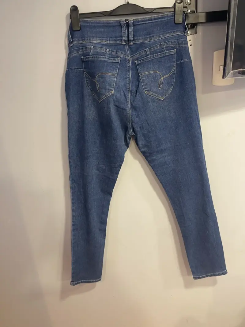 Jeans wados azul con botones - 2