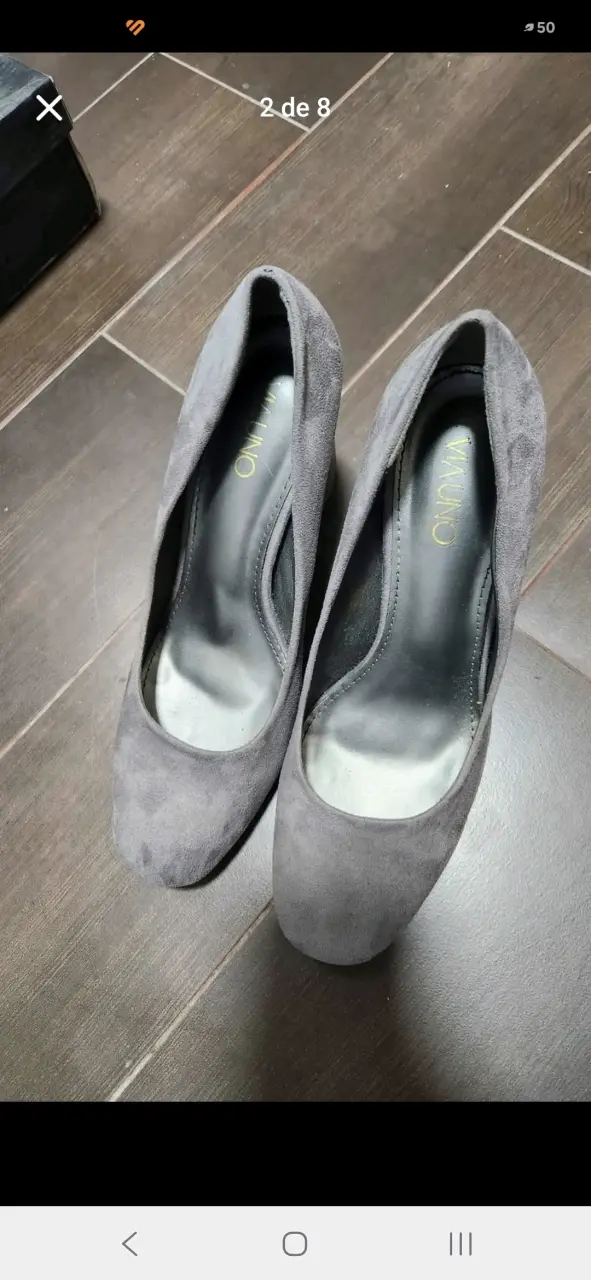 Zapatos taco gris Via Uno - 2