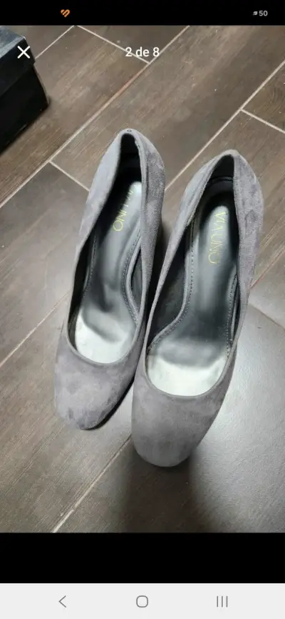 Zapatos taco gris Via Uno - miniatura 2