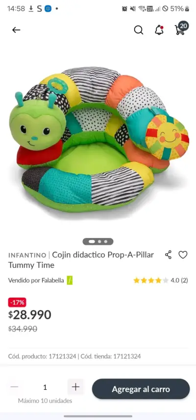 Cojín didáctico Infantino - miniatura 1