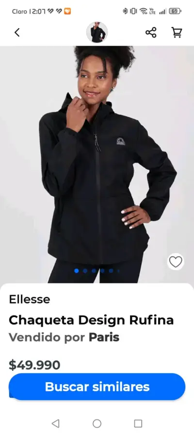 Cortaviento impermeable negra Ellesse - miniatura 5
