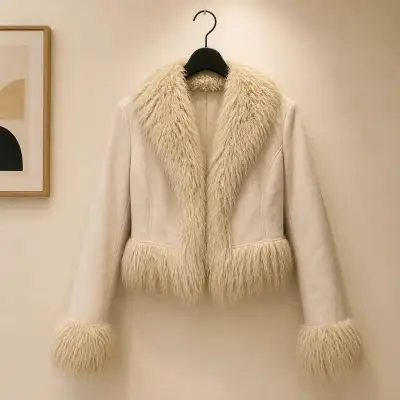 Chaqueta blanca con pelaje - miniatura 2