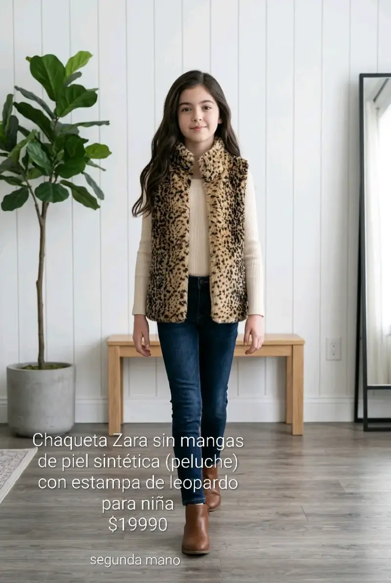 Chaleco de piel sintética leopardo - 1