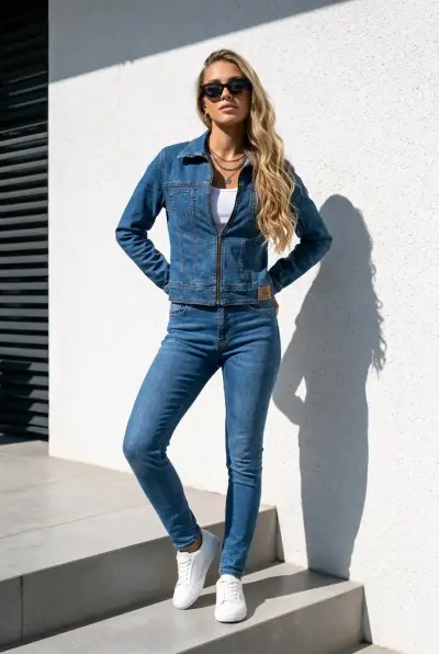 Chaqueta mezclilla para mujer - miniatura 1