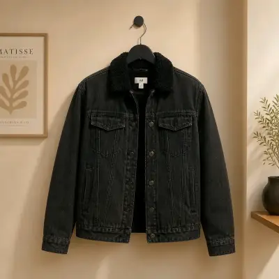 Chaqueta negra de mezclilla mujer - miniatura 2