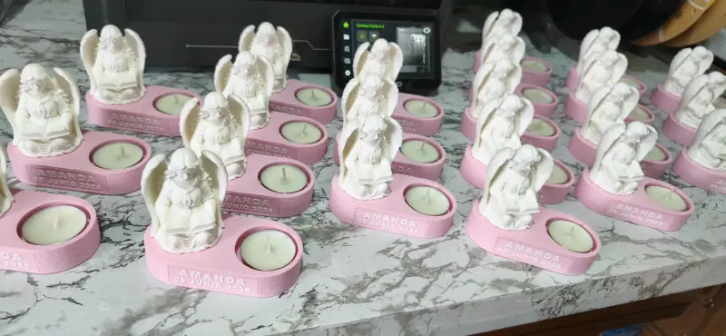 Porta velas ángel personalizado rosa - 2