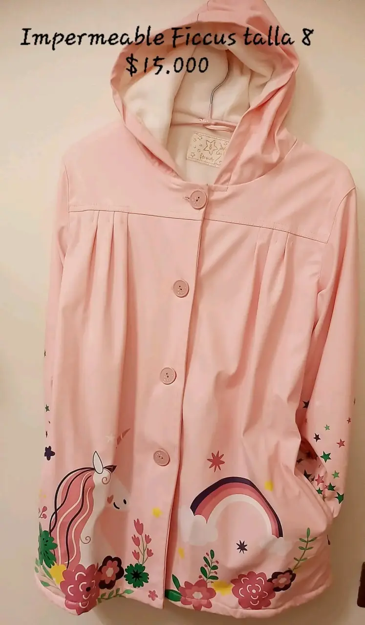 Impermeable rosado para niña - 1