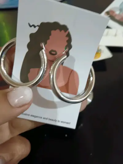 Aros plateados y dorados estilo grueso - miniatura 2