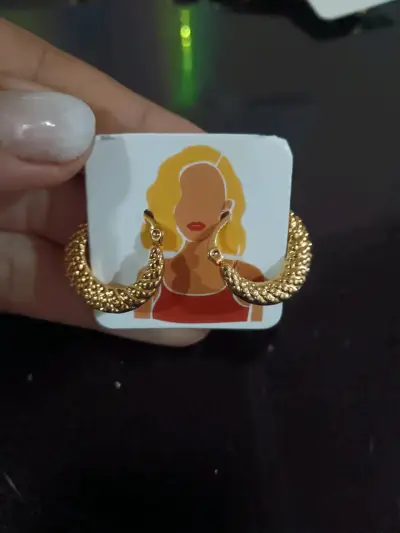 Aros plateados y dorados estilo grueso - miniatura 4