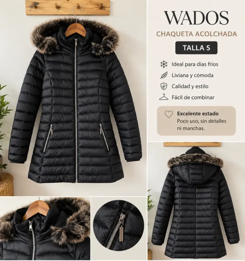 Chaqueta acolchada negra Wados