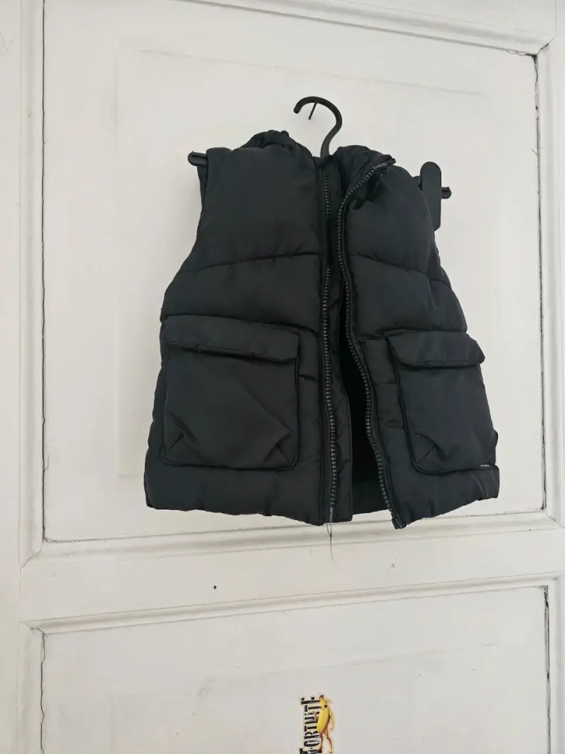 Chaqueta sin manga acolchado negro para niño - 1