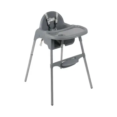 Silla alta gris para bebés - miniatura 1