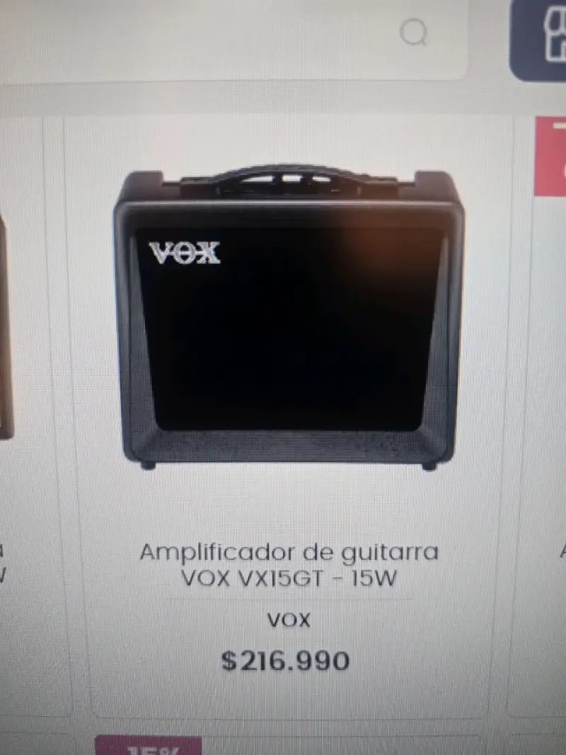 Amplificador guitarra Vox negro sin cargador. - 5