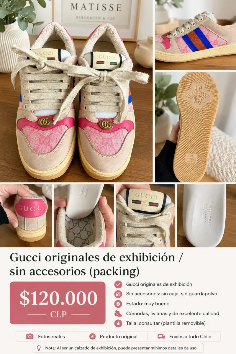 Zapatillas Gucci exhibición color beige