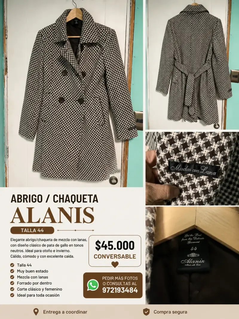 Abrigo chaqueta Alanis talla 44