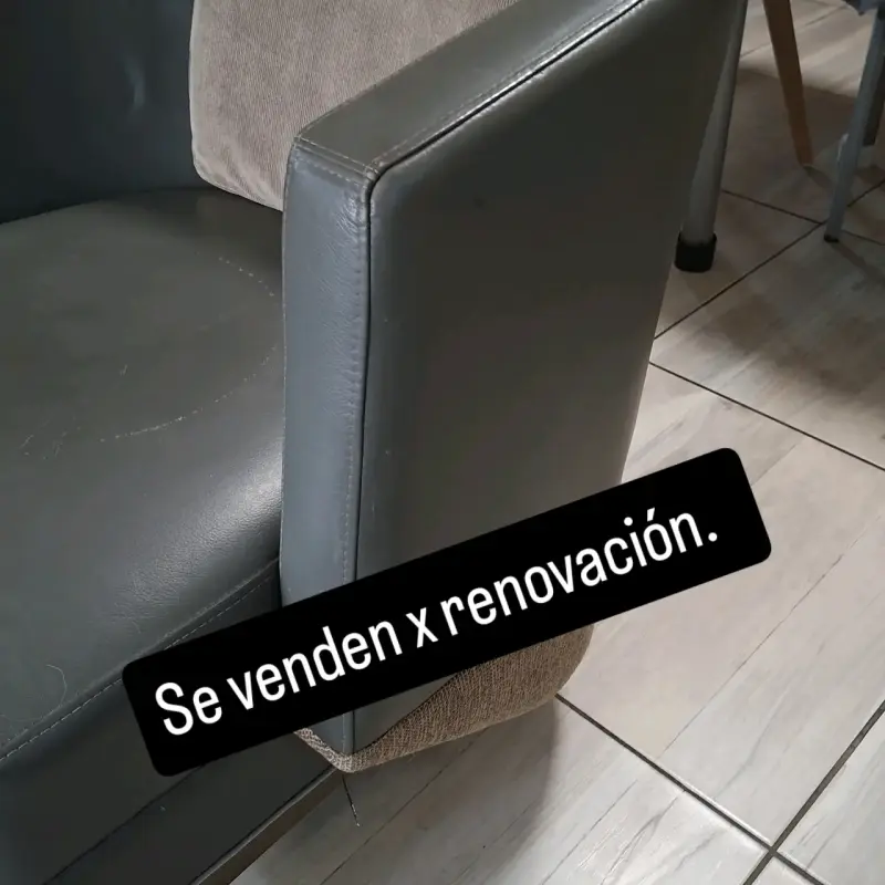 Sofá cuir gris oscuro - 1