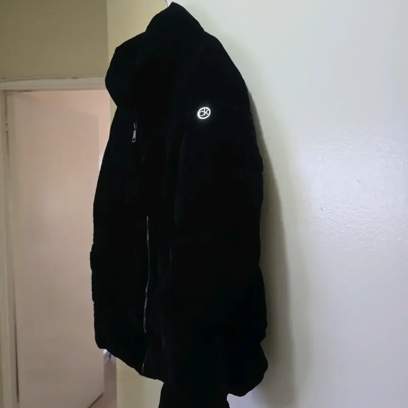 Chaqueta acolchada puffer aterciopelo azul oscuro - 2